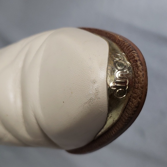 Vtg. Dingo Cowgirl Boots Leather Cream Color - Picture 7 of 10